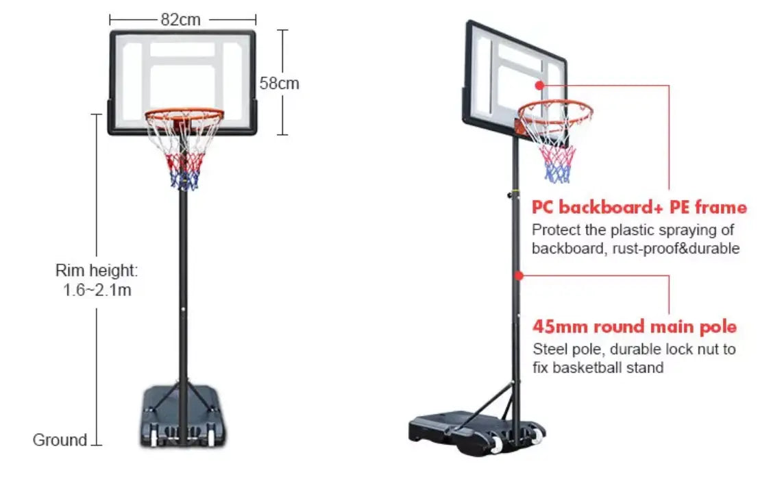 Basketball Hoop With Backboard 2.1 M Relaxio.