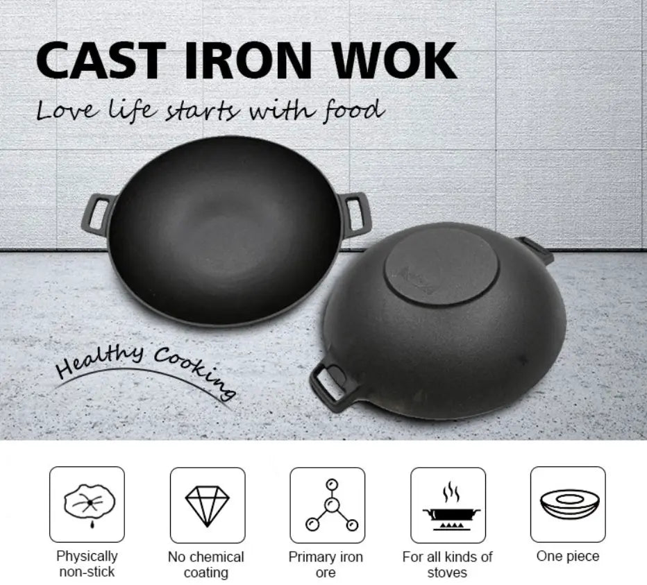 Cast Iron Wok Frying Pan + Snap Deal.