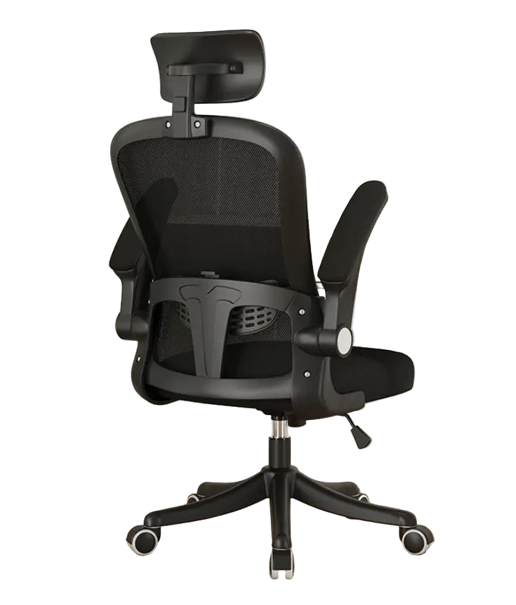 Ergonomic Mesh Office Chair with Flip-Up Arms and Lumbar Support – Swivel Chair