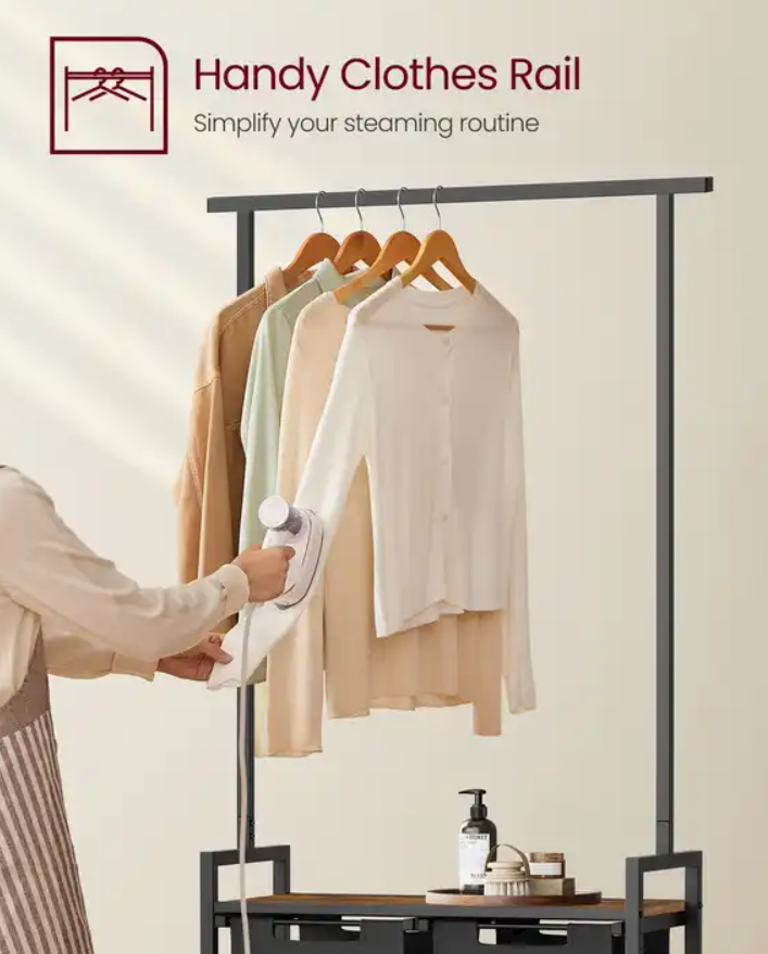 Laundry Basket Pull Out With Cloth Hanger VASAGLE Relaxio.
