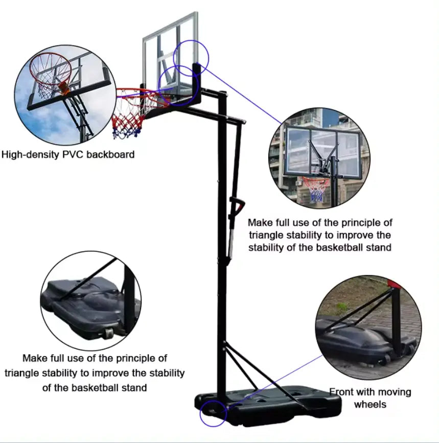 Quick Lift Basketball Ring Hoop Stand Basketball Ring 3.05M 10FT Relaxio.