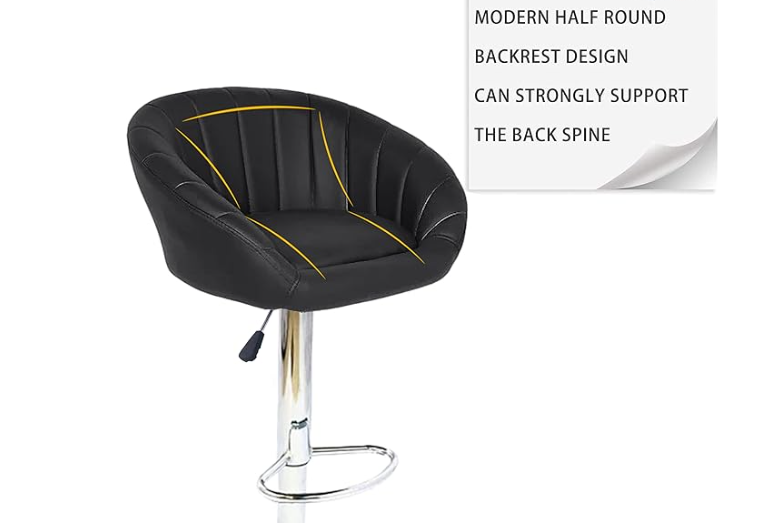 Bar Stool Chair with Back Support Set Of 4 PCs Relaxio.