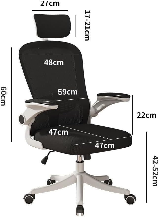 Ergonomic Mesh Office Chair with Flip-Up Arms and Lumbar Support – Swivel Chair
