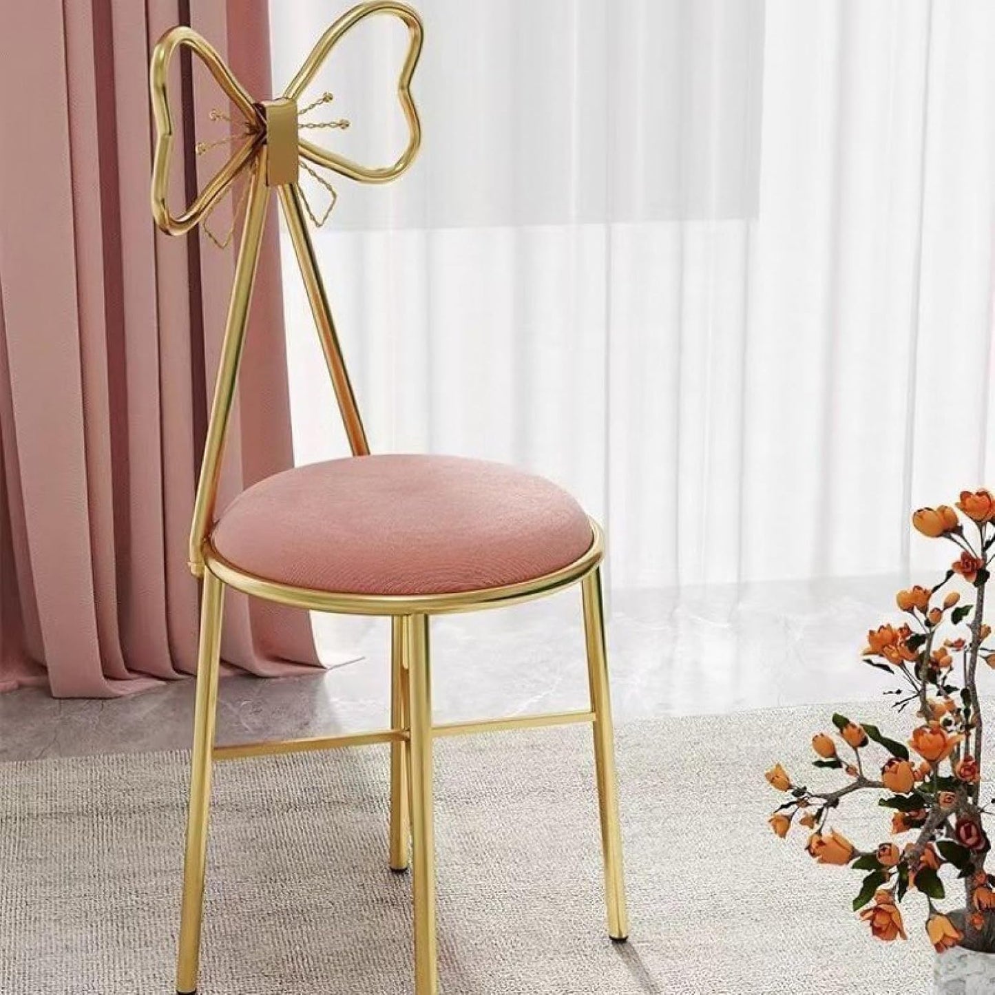 Butterfly Upholstered Vanity Chair Chair