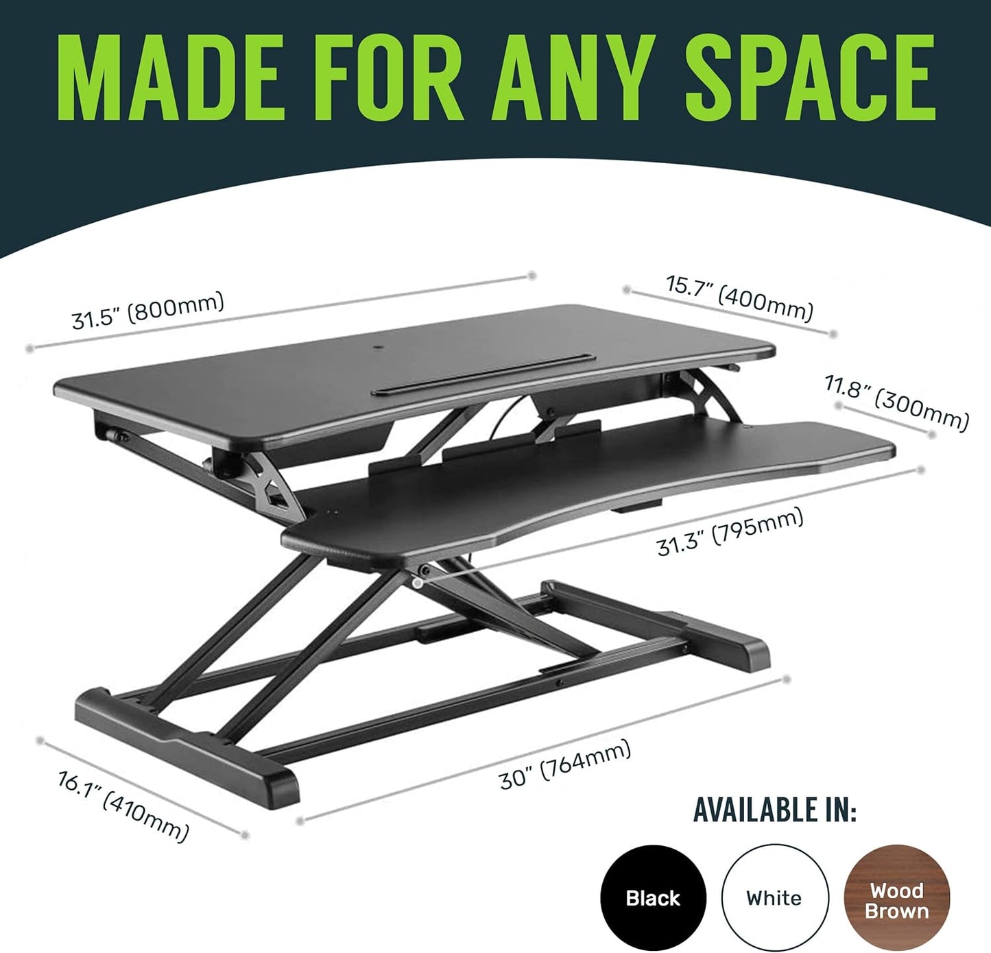 My Office Sit-Stand Desk Riser – Adjustable Height Standing Desk Converter Black Desk