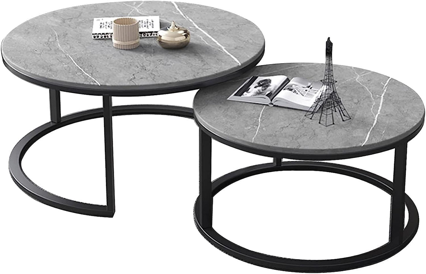 Nested Coffee Table β Round Stacking Coffee Tables Gray Coffee Table
