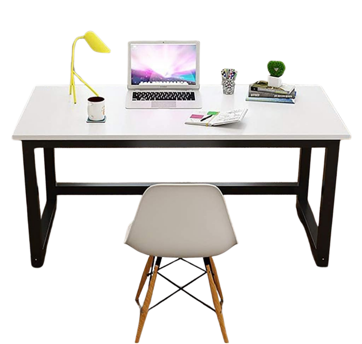 Midnight Black Computer Desk – Simple Modern White Desktop Computers