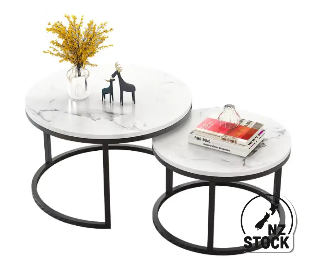 Nested Coffee Table β Round Stacking Coffee Tables White Coffee Table