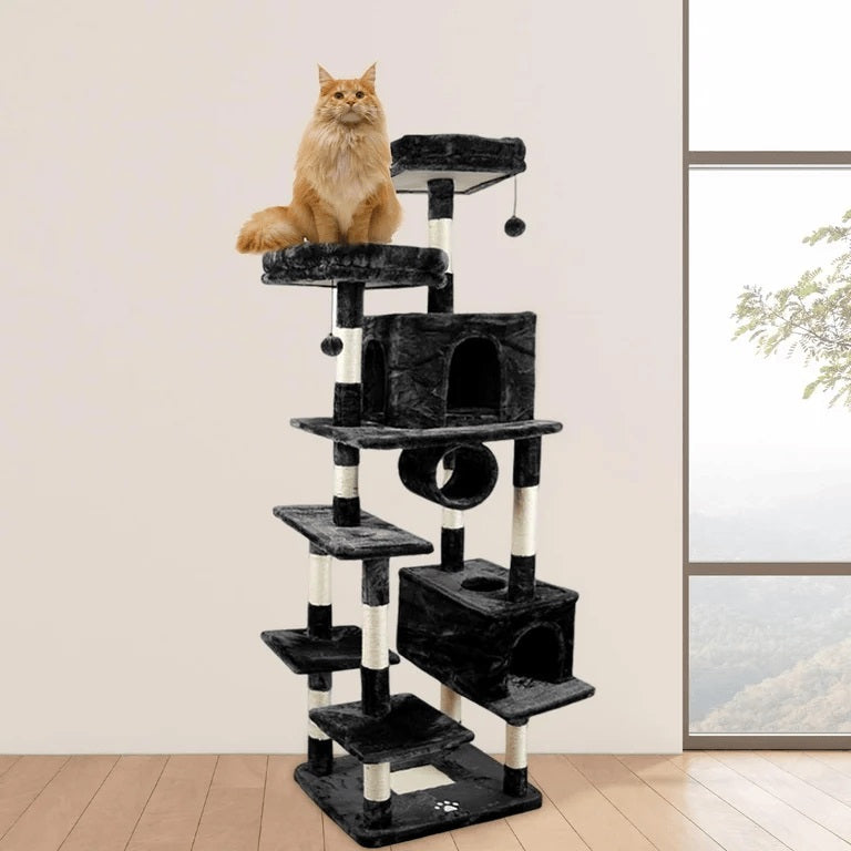206cm Cat Tree Tower – Sturdy Pet Condo for Scratching, Climbing & Resting