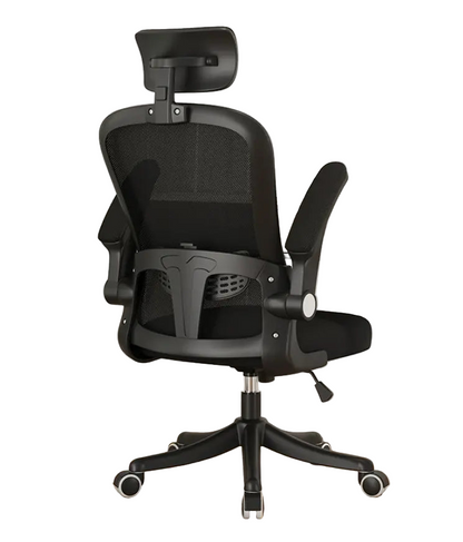 Ergonomic Mesh Office Chair with Flip-Up Arms and Lumbar Support – Swivel Chair