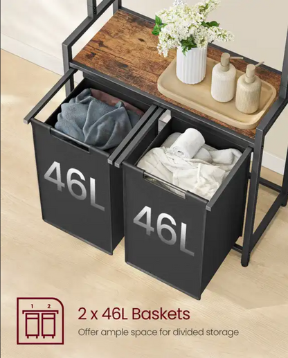 Laundry Basket Pull Out With Cloth Hanger VASAGLE   Relaxio.