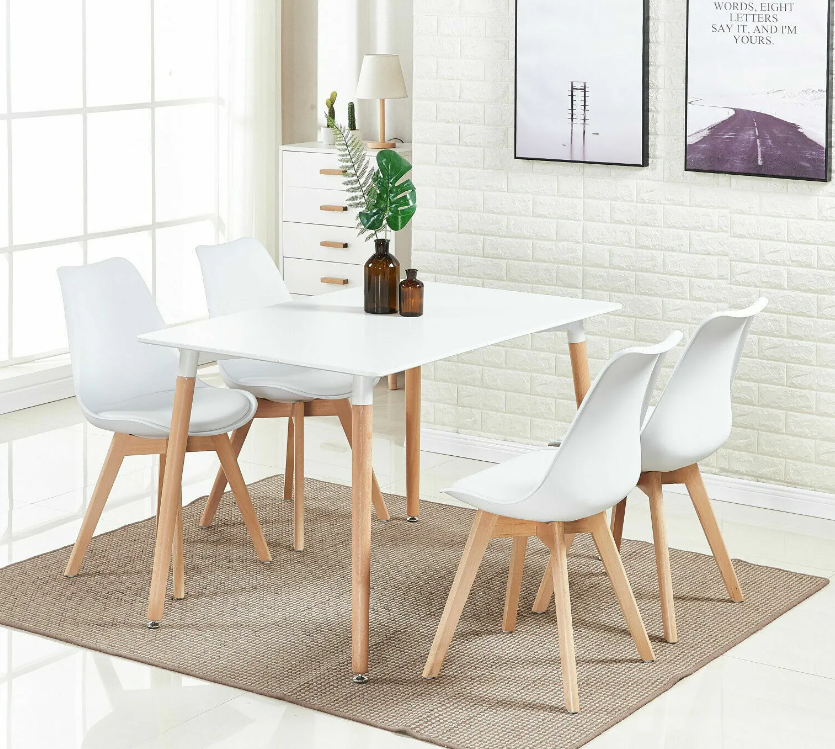 Dining Table with 4 Chairs Modern Home Dining Room Kitchen   Relaxio.