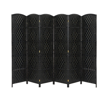 6-Panel Folding Room Divider – Flexible Privacy Screen with Elegant Arch Design (Black)
