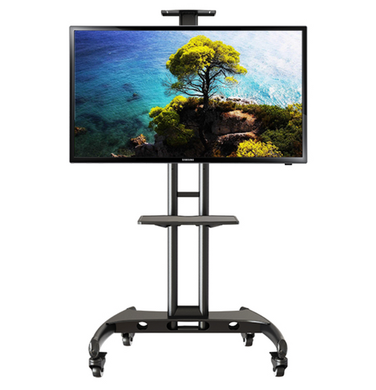 Universal Height Adjustable Rolling Double Screen TV Stand +  Relaxio.