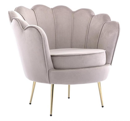 Elegant Velvet Living Room Sofa Chair – Mid-Century Modern Design Gray Sofa Chair