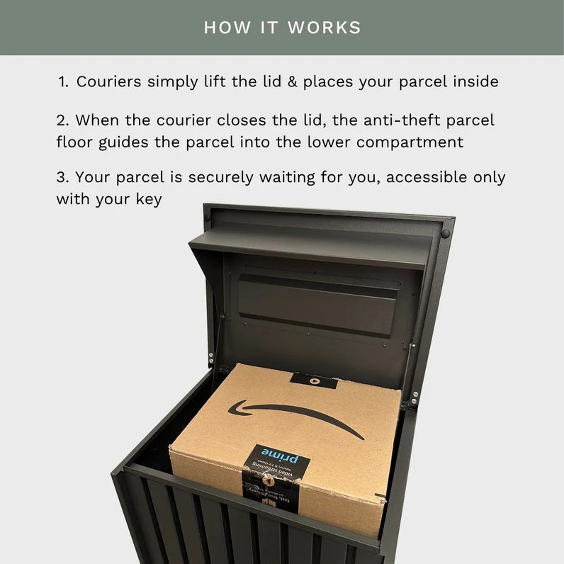 Parcelbox Pillar Letterbox Big Outdoor Mailbox