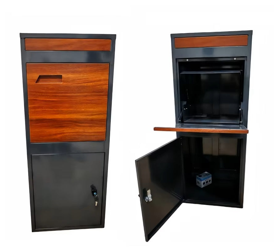 Parcel Pillar Wooden Grain Letterbox – Heavy-Duty Lockable Parcel & Post Box