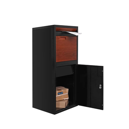 Parcel Pillar Wooden Grain Letterbox – Heavy-Duty Lockable Parcel & Post Box