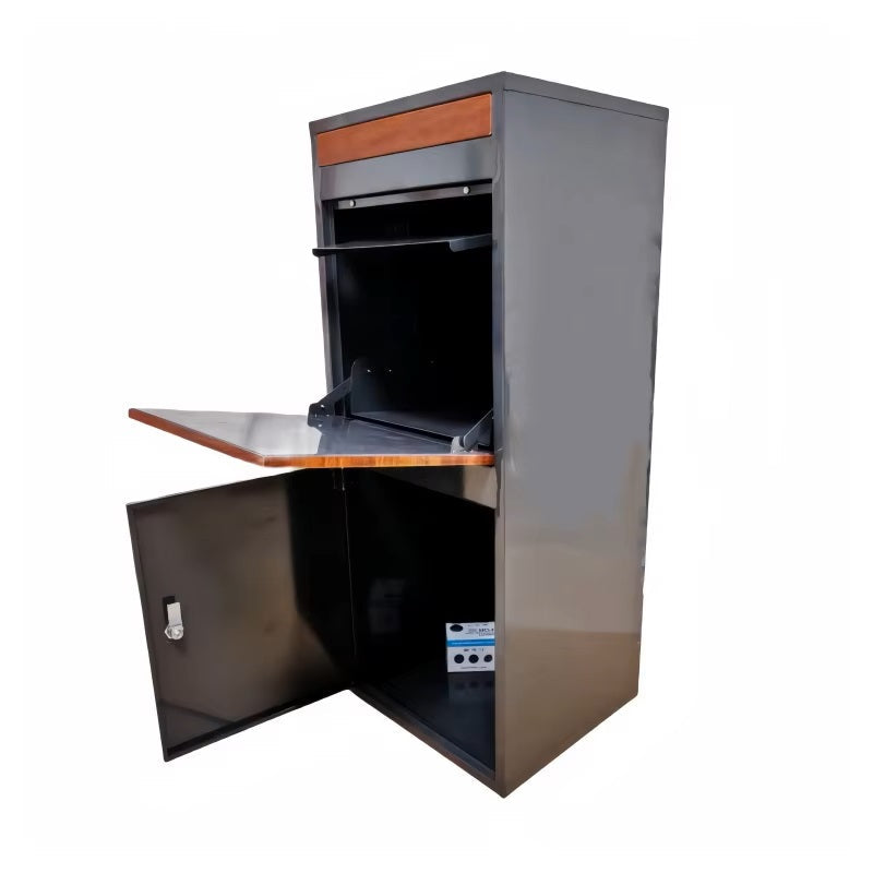 Parcel Pillar Wooden Grain Letterbox – Heavy-Duty Lockable Parcel & Post Box