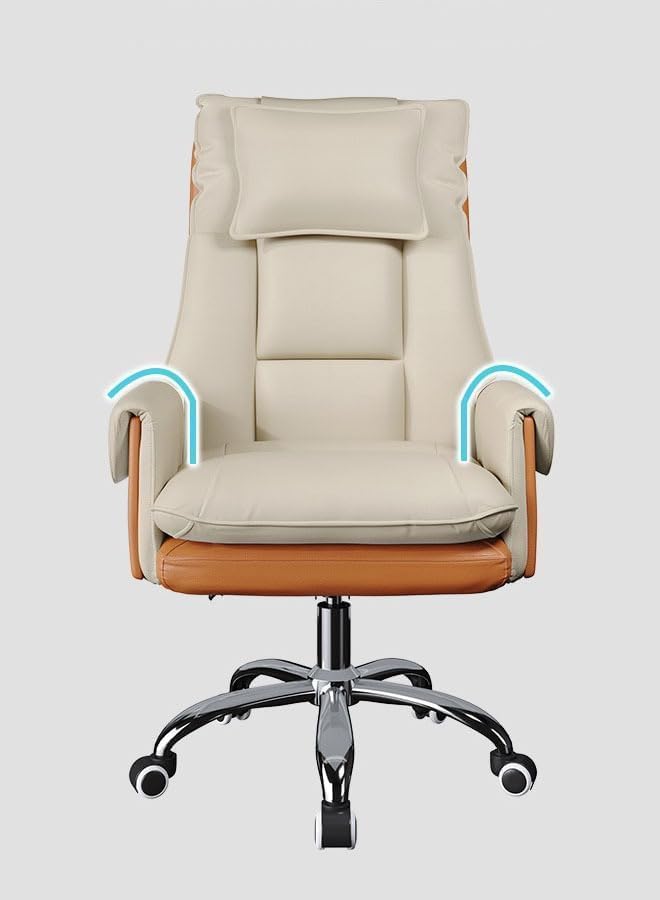 Ergonomic Executive Leather Swivel Recliner chair Padded Chair With Footrest