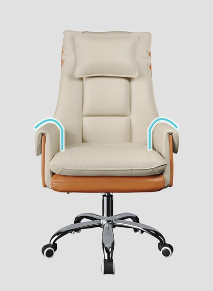 Ergonomic Executive Leather Swivel Recliner chair Padded Chair With Footrest