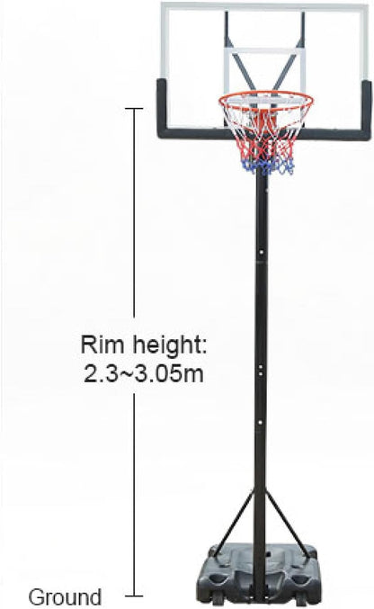Portable Basketball Hoop with Wheels – Adjustable 4.4ft–10ft, Indoor/Outdoor