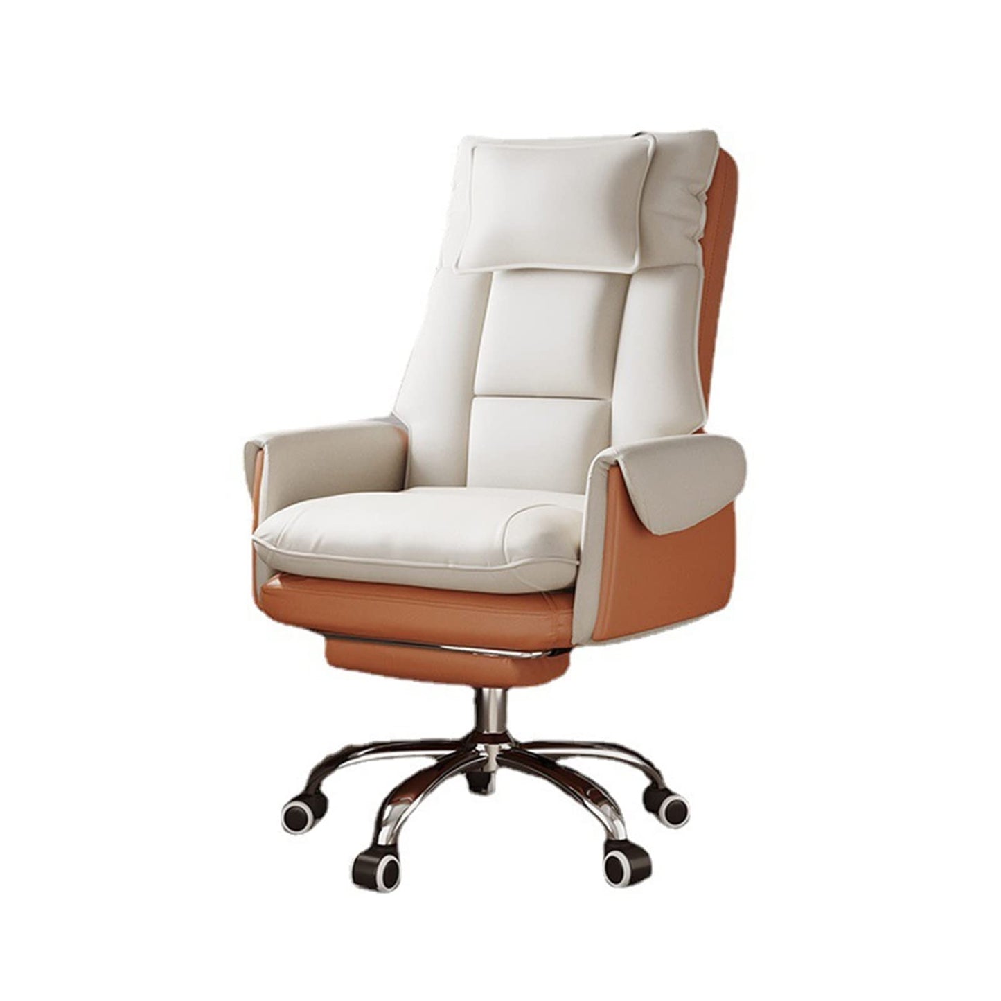Ergonomic Executive Leather Swivel Recliner chair Padded Chair With Footrest
