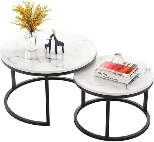 Nested Coffee Table – Round Stacking Coffee Tables White Coffee Table