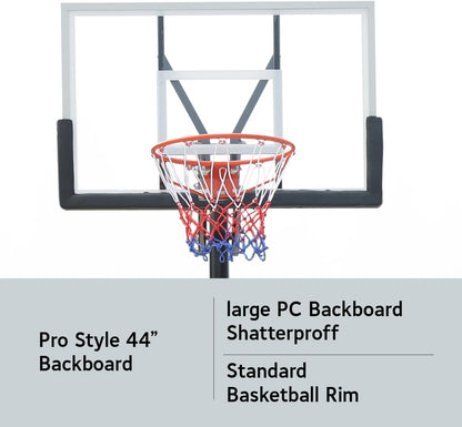 Portable Basketball Hoop with Wheels – Adjustable 4.4ft–10ft, Indoor/Outdoor