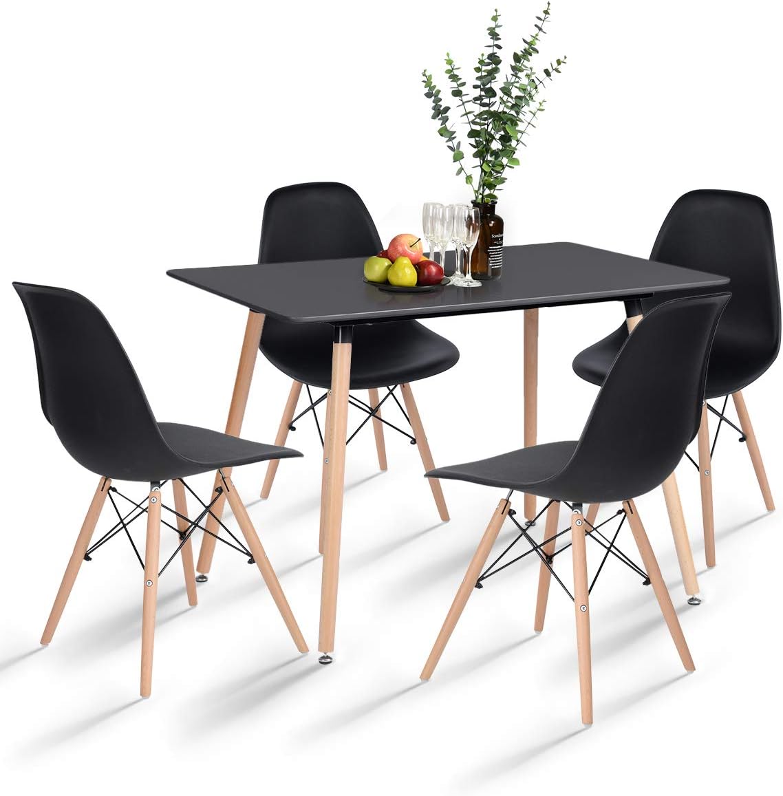 Modern Dining Table Set with 4 Chairs – 5-Piece