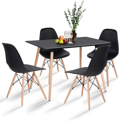Modern Dining Table Set with 4 Chairs – 5-Piece