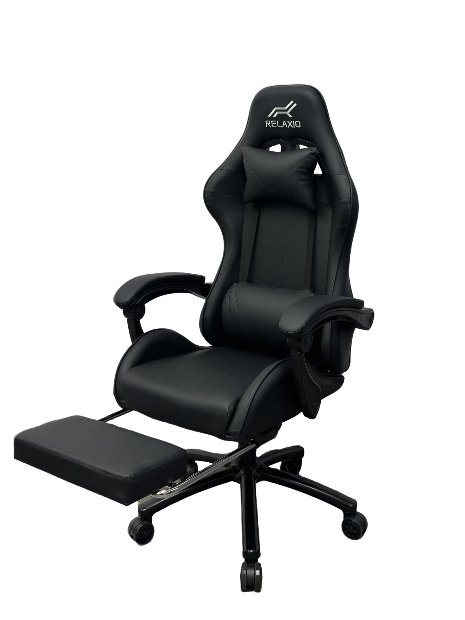 Relaxio Ergonomic Gaming Chair with Headrest & Footrest Black Gaming Chairs