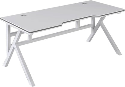 Ergonomic Gaming Desk – 100CM White Computer Table with K-Shaped Frame