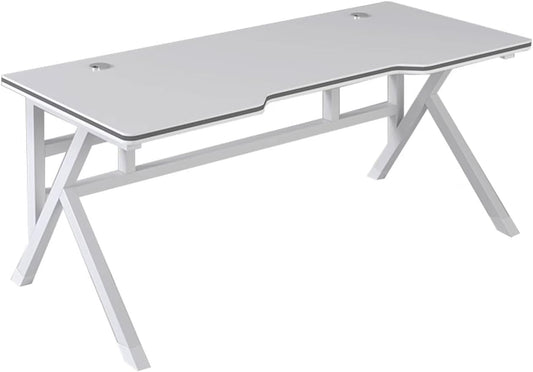Ergonomic Gaming Desk – 100CM White Computer Table with K-Shaped Frame