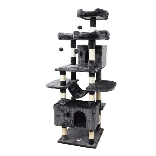 Extra-Large Multi-Level Cat Tree Tower with Perches, Condos, Basket & Hammock – 167cm