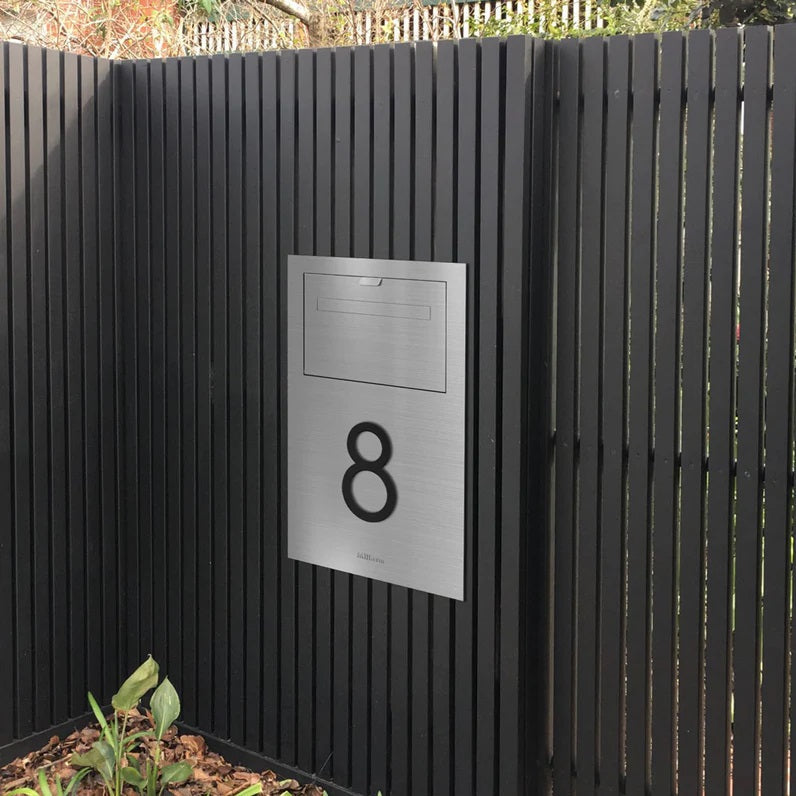 House Number Letterbox Number Stick On Slim - Black Iron
