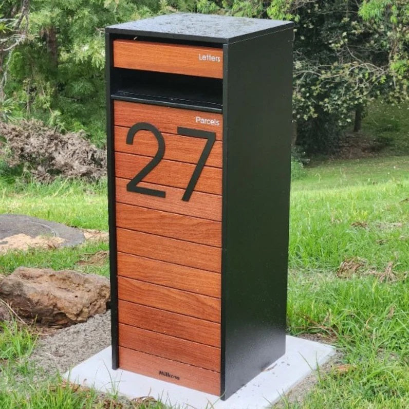 House Number Letterbox Number Stick On Slim - Black Iron