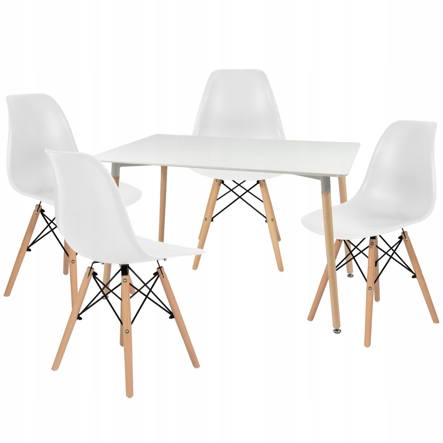 Modern Dining Table Set with 4 Chairs – 5-Piece