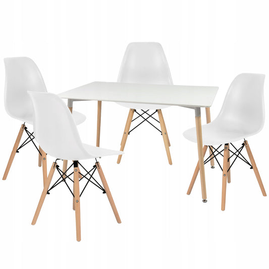 Modern Dining Table Set with 4 Chairs – 5-Piece
