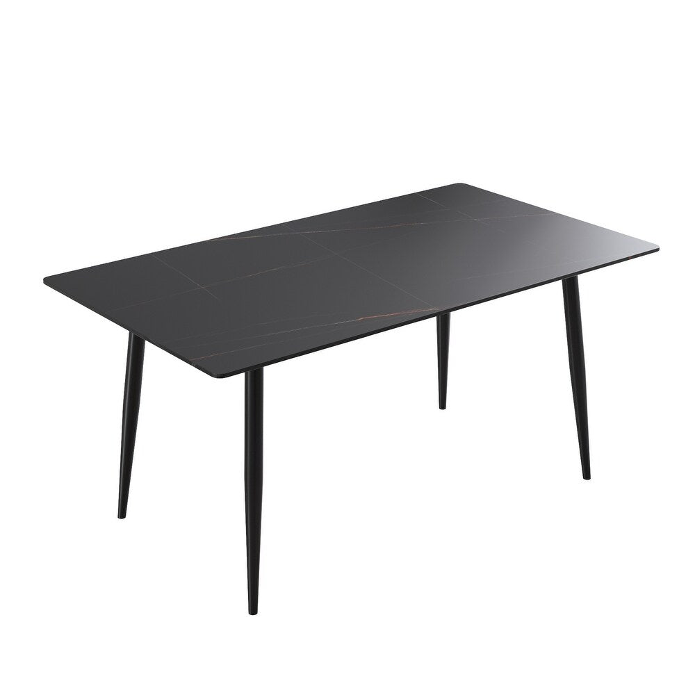 Modern Marble Top Dining Table - Elegant & Durable Black Dining Table