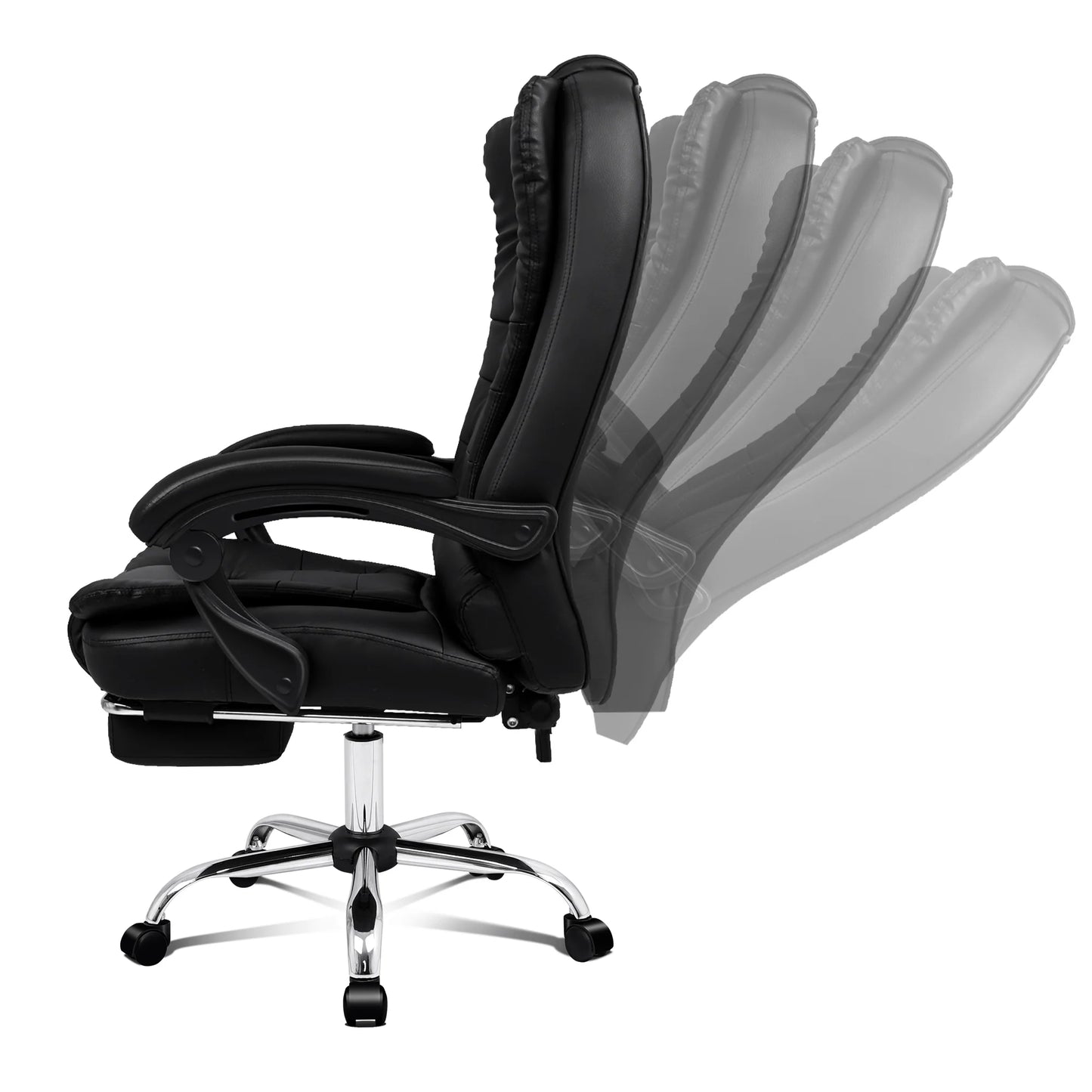 Leather Executive Office Chair With Foot High Back Leather Office Chair with Footrest – Executive Comfort for Home or Office