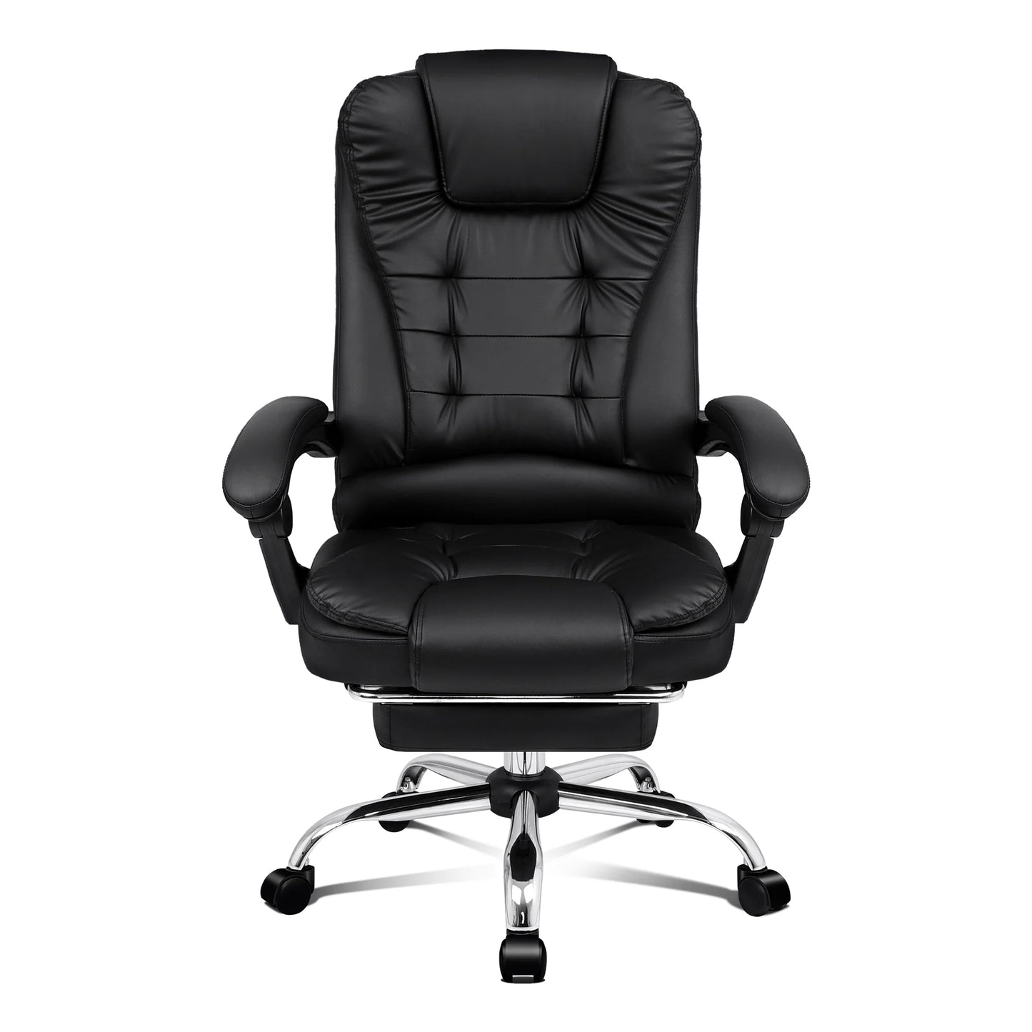 Leather Executive Office Chair With Foot High Back Leather Office Chair with Footrest – Executive Comfort for Home or Office