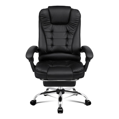 Leather Executive Office Chair With Foot High Back Leather Office Chair with Footrest – Executive Comfort for Home or Office