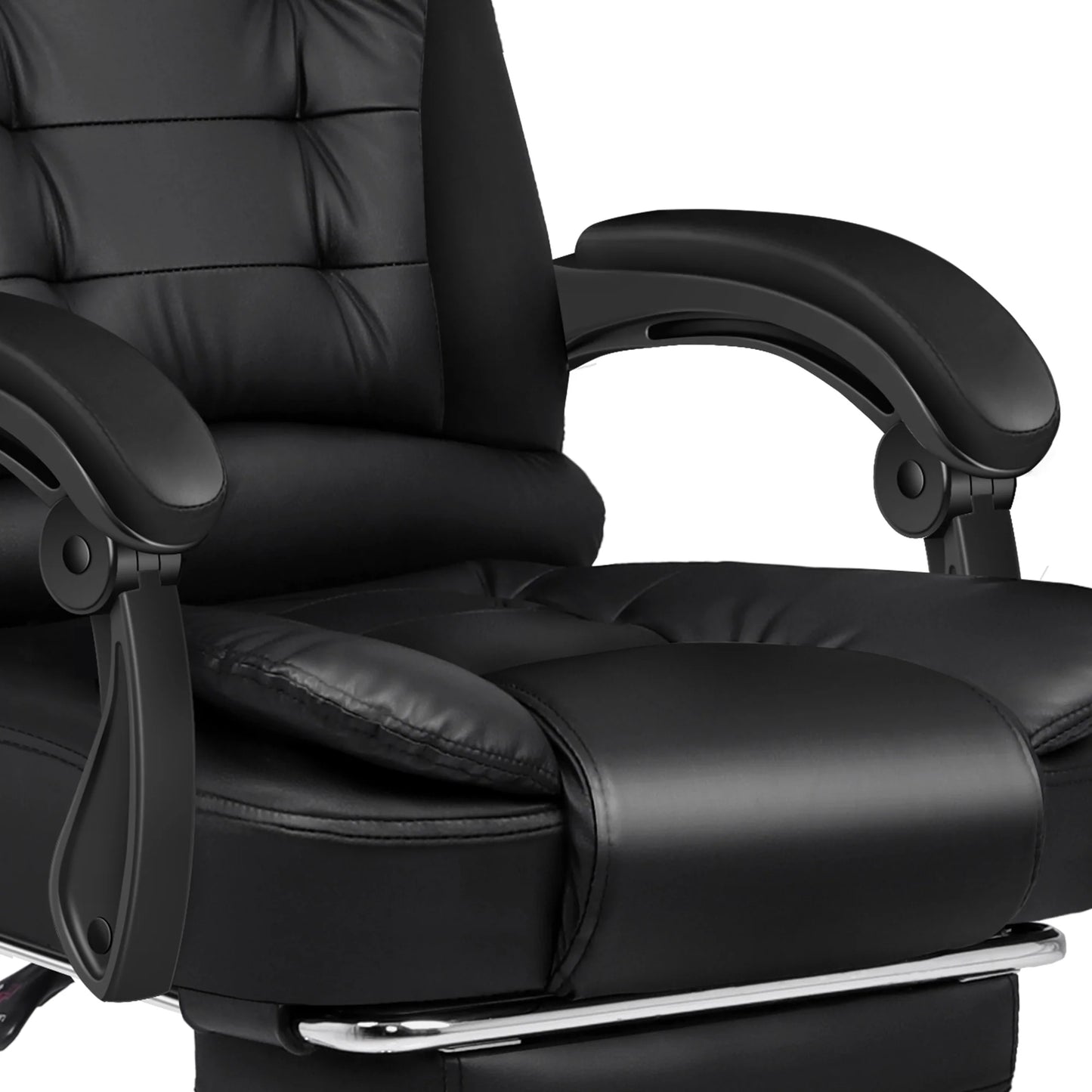 Leather Executive Office Chair With Foot High Back Leather Office Chair with Footrest – Executive Comfort for Home or Office
