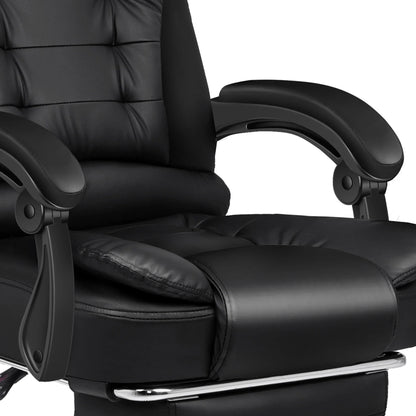 Leather Executive Office Chair With Foot High Back Leather Office Chair with Footrest – Executive Comfort for Home or Office