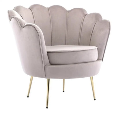 Elegant Velvet Living Room Sofa Chair – Mid-Century Modern Design Gray Sofa Chair