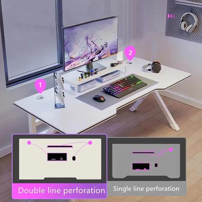 Ergonomic Gaming Desk – 100CM White Computer Table with K-Shaped Frame Computer Desk
