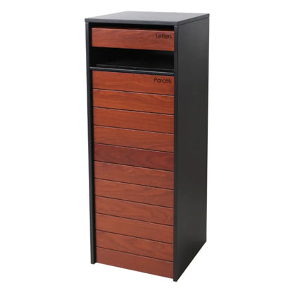 Large Outdoor Parcel Letterbox – Modern Pillar Design with Secure Locking Brown letter Box